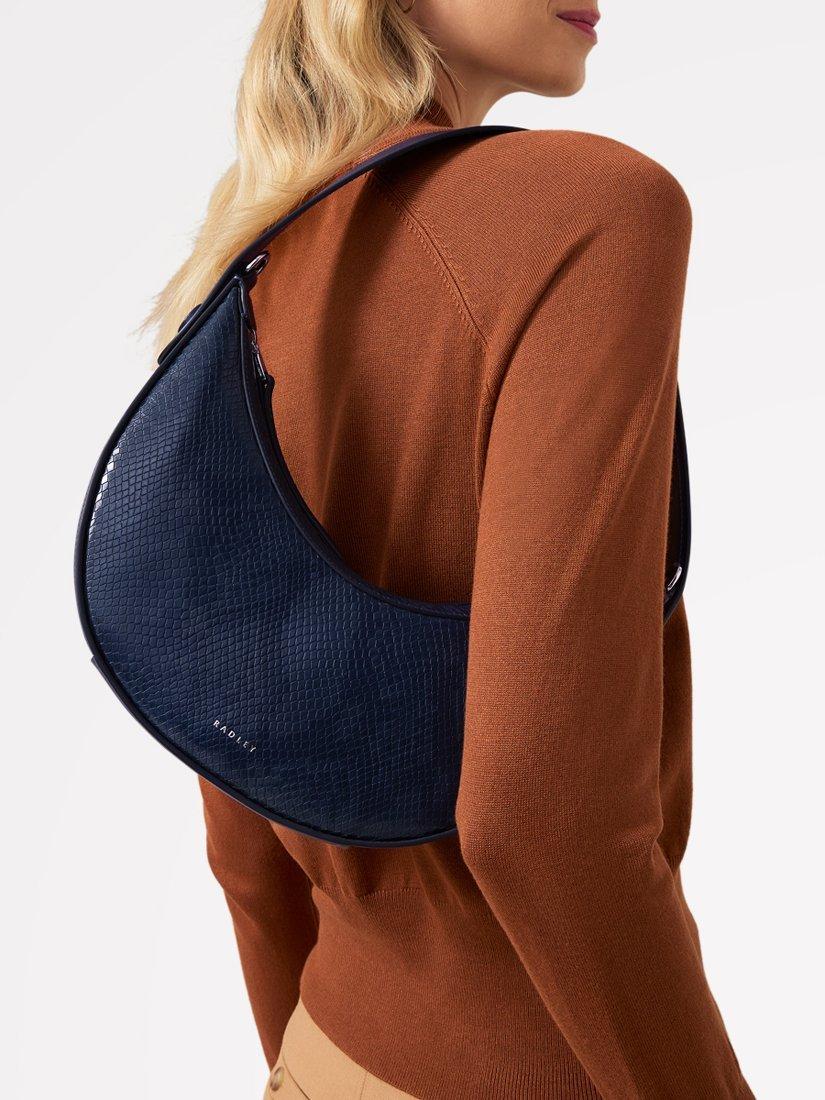 Product image 7 of 9, which shows Radley The Kensal Snake Effect Leather Small Zip-Top Shoulder Bag, Evenfall