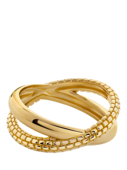 Monica Vinader Heirloom Crossover Stacking Ring, Gold, Gold