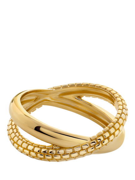 Monica Vinader Heirloom Crossover Stacking Ring, Gold, Gold