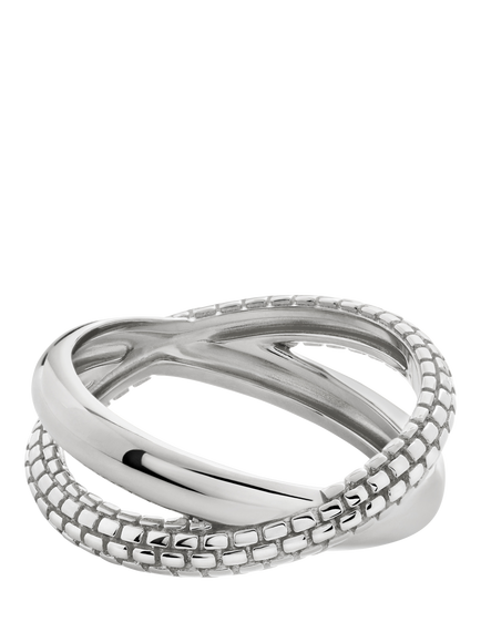 Monica Vinader Heirloom Crossover Ring, Silver, Silver