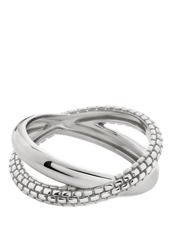 Monica Vinader Heirloom Crossover Ring, Silver, Silver