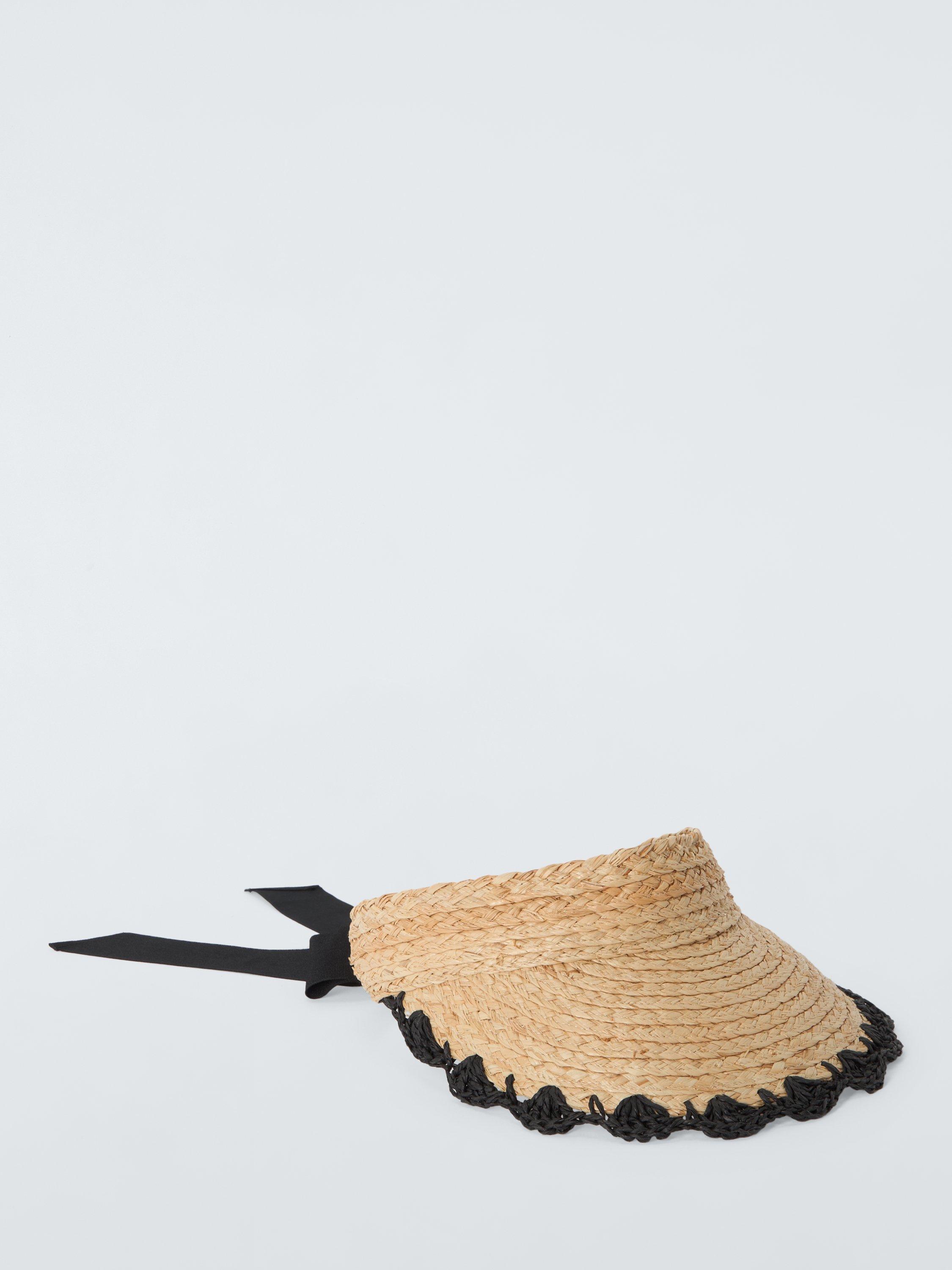 Product image 2 of 4, which shows John Lewis Crochet Trim Sun Visor, Natural