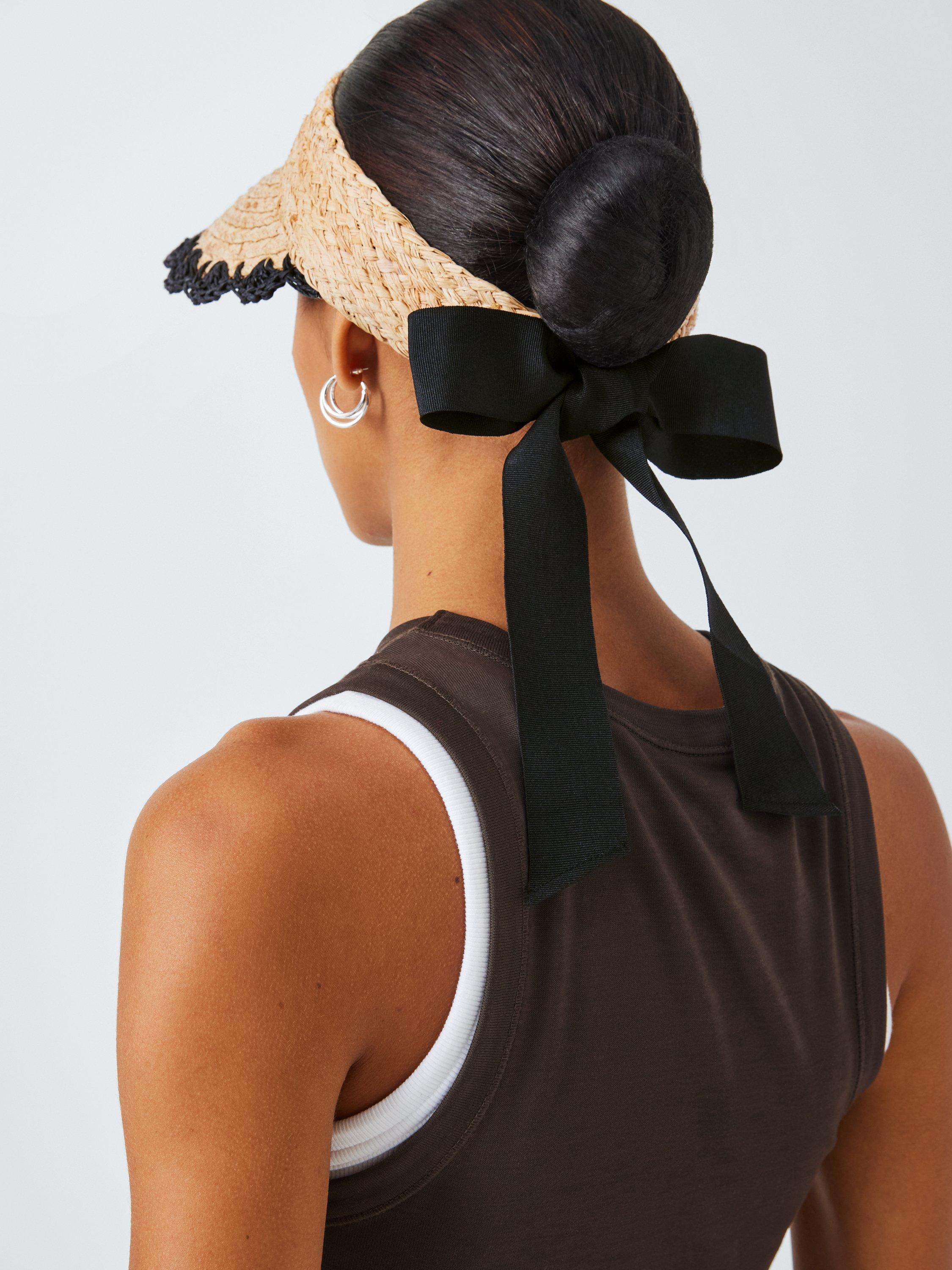Product image 4 of 4, which shows John Lewis Crochet Trim Sun Visor, Natural