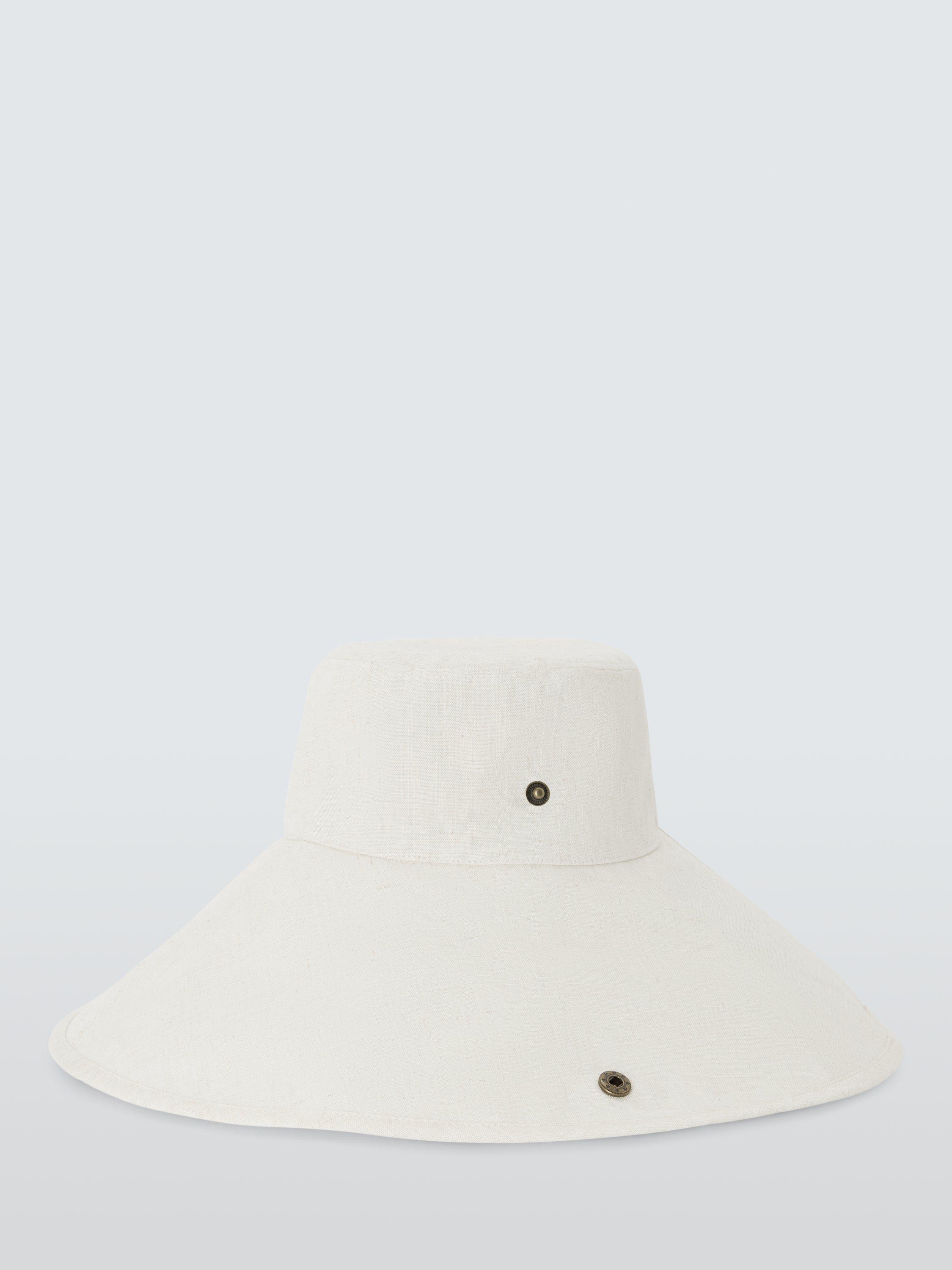 Product image 2 of 4, which shows John Lewis Wide Brim with Popper Sun Hat, Natural