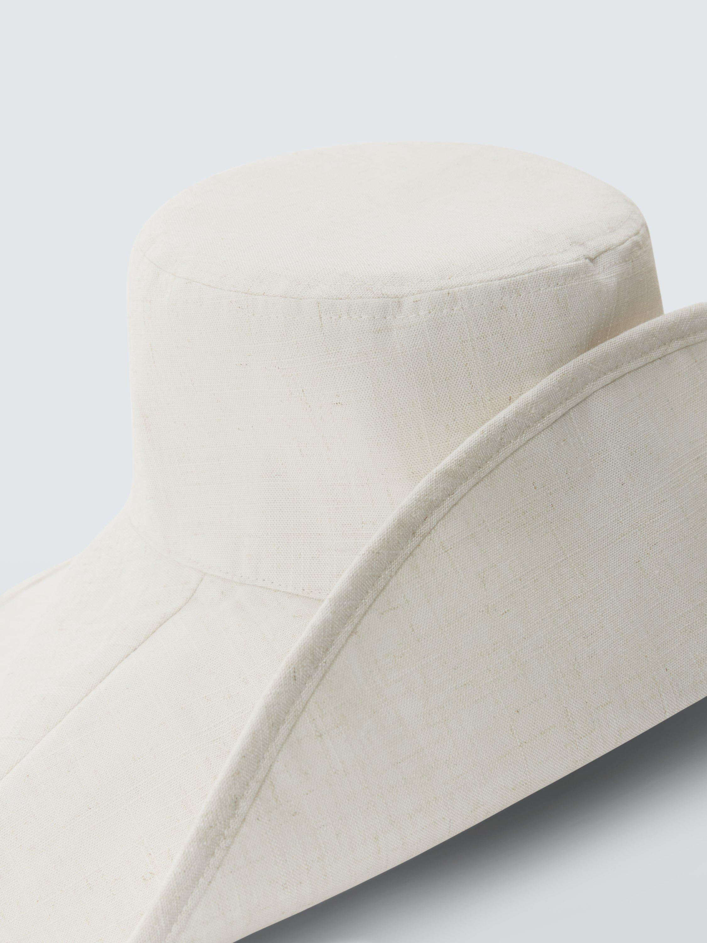 Product image 3 of 4, which shows John Lewis Wide Brim with Popper Sun Hat, Natural