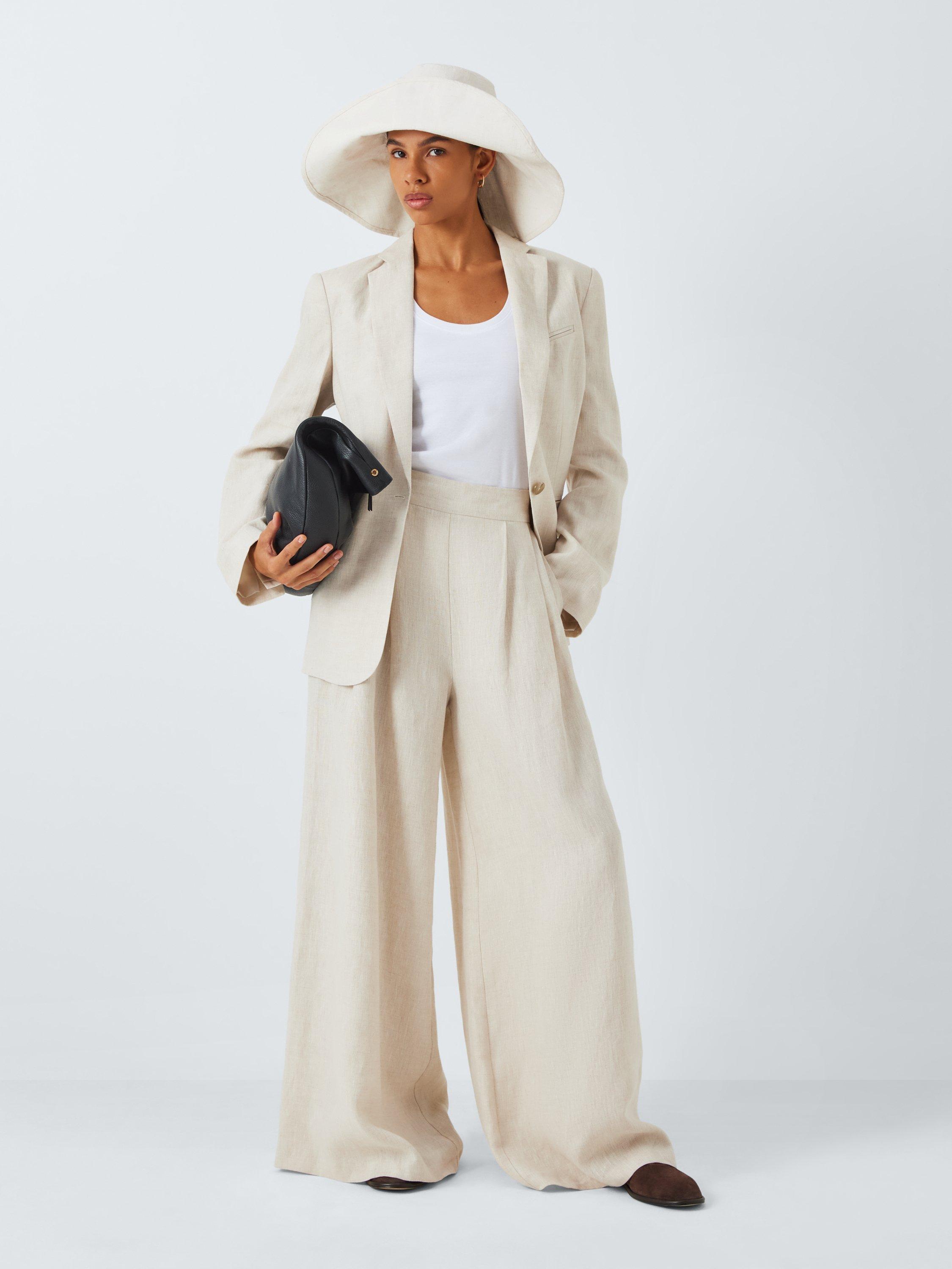 Product image 4 of 4, which shows John Lewis Wide Brim with Popper Sun Hat, Natural