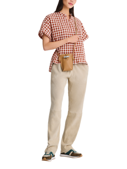 Longchamp Le Roseau Leather Phone Pouch - view 2, Walnut