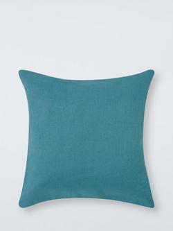 John Lewis Chevron Border Cushion - view 2, Blue