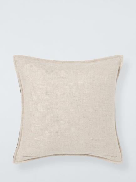 John Lewis Hopsack Cushion - view 2, Avocado
