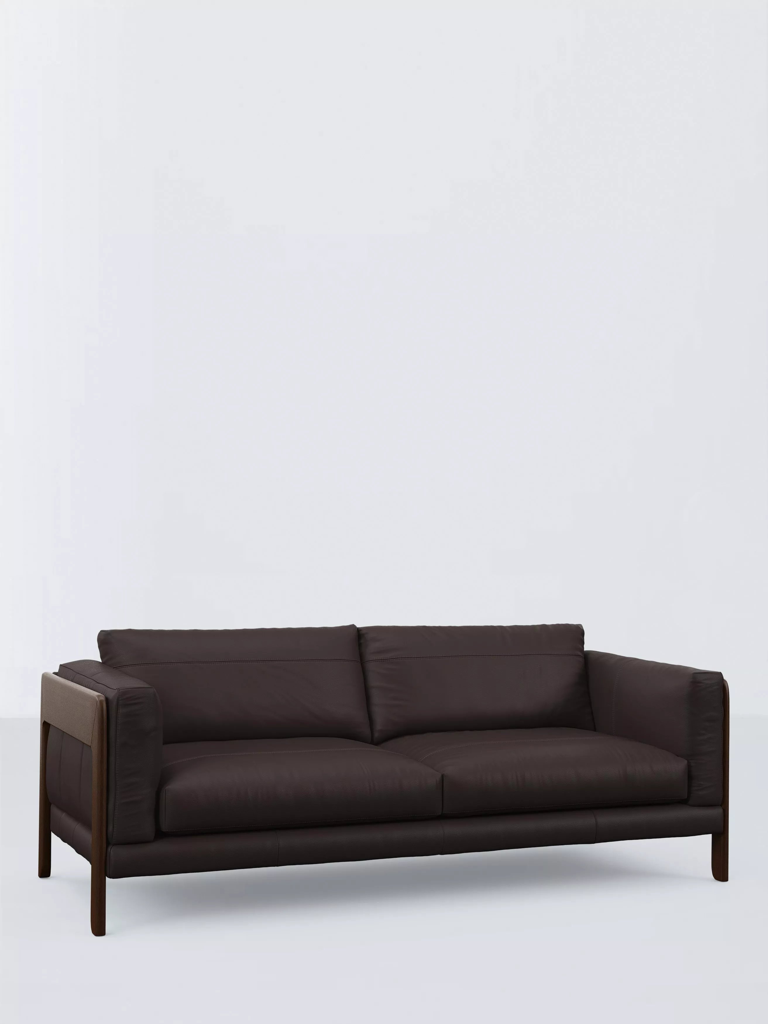 John Lewis Nest Grand 4 Seater Leather Sofa, Dark Leg