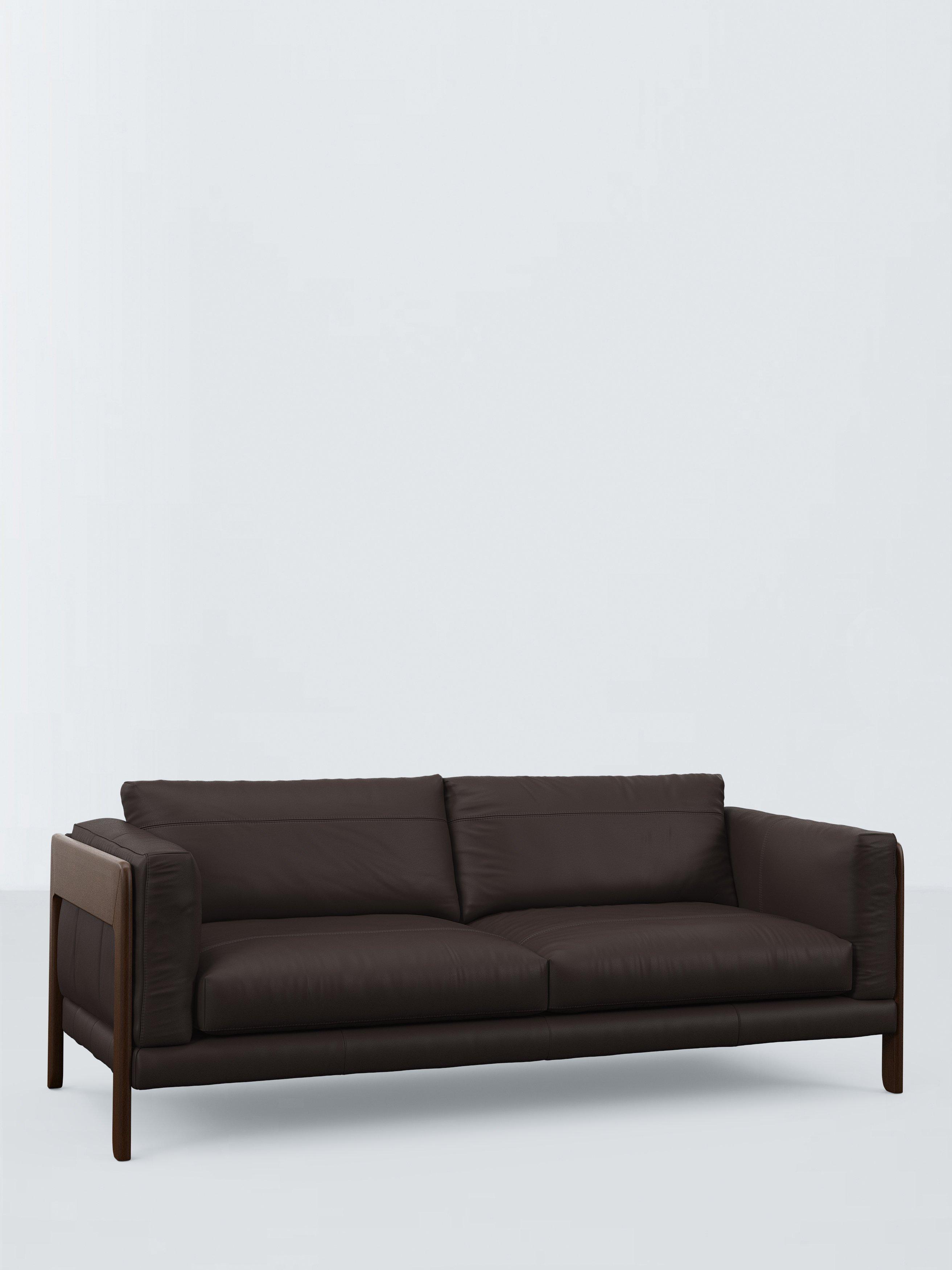 Nest Range, John Lewis Nest Grand 4 Seater Leather Sofa, Dark Leg, Matt Chocolate