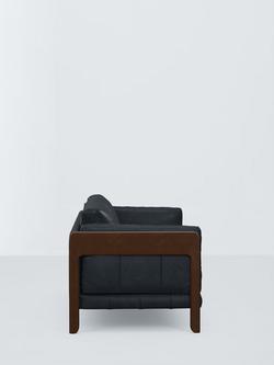 John Lewis Nest Grand 4 Seater Leather Sofa, Dark Leg - view 2, Vintage Jeans