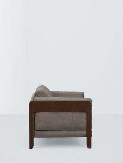 John Lewis Nest Medium 2 Seater Leather Sofa, Dark Leg - view 2, Demetra Grey