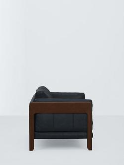 John Lewis Nest Medium 2 Seater Leather Sofa, Dark Leg - view 2, Vintage Jeans