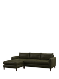 John Lewis Bailey II LHF Chaise End Leather Sofa, Dark Leg