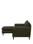 John Lewis Bailey II LHF Chaise End Leather Sofa, Dark Leg