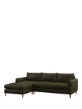John Lewis Bailey II LHF Chaise End Leather Sofa, Light Leg