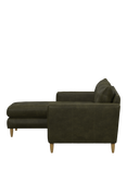John Lewis Bailey II LHF Chaise End Leather Sofa, Light Leg