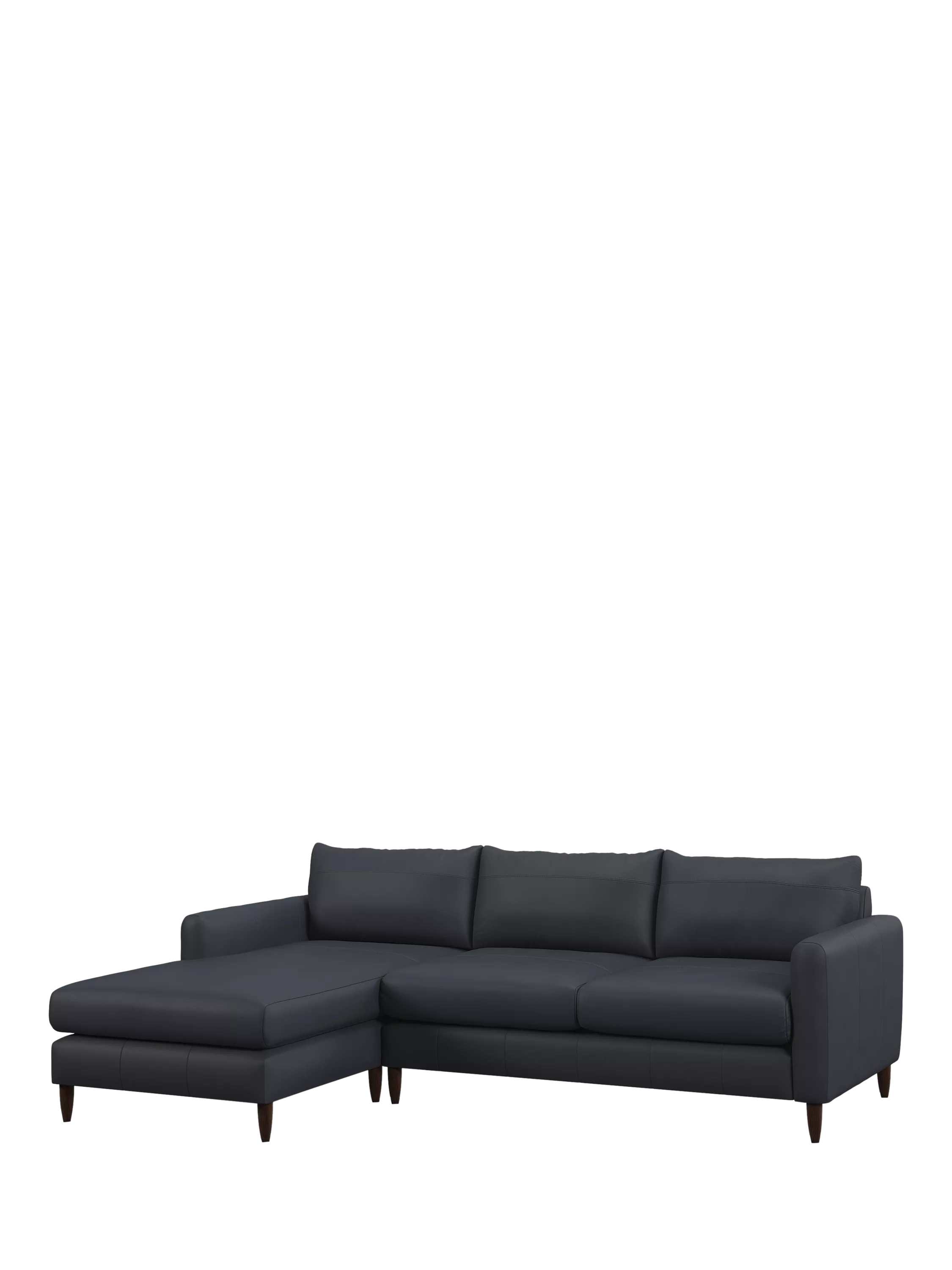 John Lewis Bailey II LHF Chaise End Leather Sofa, Dark Leg