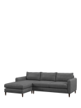 John Lewis Bailey II LHF Chaise End Leather Sofa, Dark Leg, Vintage Shadow