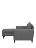John Lewis Bailey II LHF Chaise End Leather Sofa, Dark Leg, Vintage Shadow