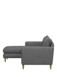 John Lewis Bailey II LHF Chaise End Leather Sofa, Light Leg, Vintage Shadow