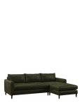 John Lewis Bailey II RHF Chaise End Leather Sofa, Dark Leg