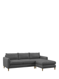 John Lewis Bailey II RHF Chaise End Leather Sofa, Light Leg, Vintage Shadow