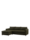 John Lewis Bailey II LHF Chaise End Leather Sofa Bed, Dark Leg