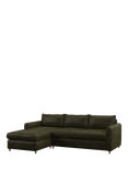John Lewis Bailey II LHF Chaise End Leather Sofa Bed, Light Leg