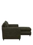 John Lewis Bailey II RHF Chaise End Leather Sofa Bed, Dark Leg