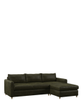 John Lewis Bailey II RHF Chaise End Leather Sofa Bed, Light Leg