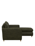 John Lewis Bailey II RHF Chaise End Leather Sofa Bed, Light Leg
