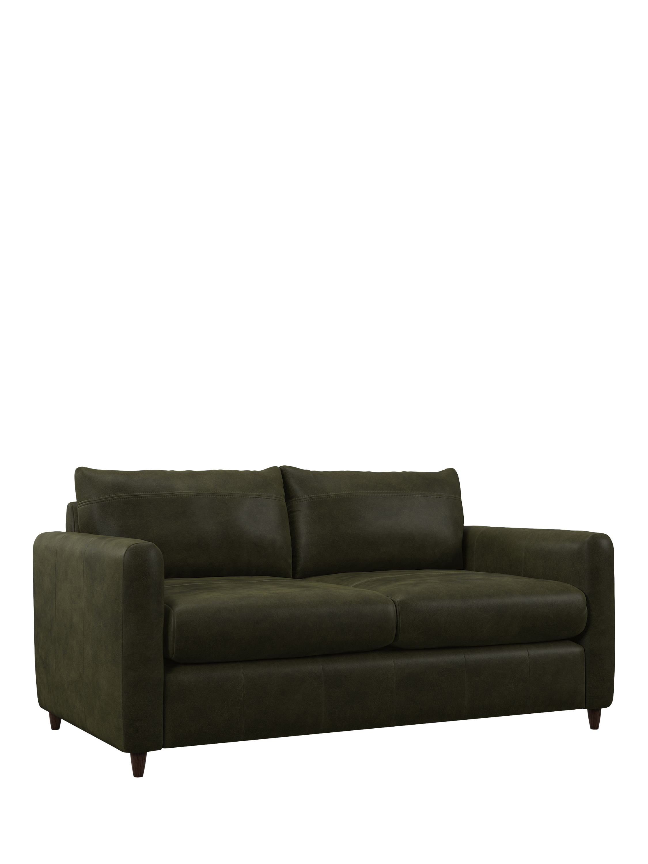John Lewis Bailey II Medium 2 Seater Leather Sofa Bed, Dark Leg