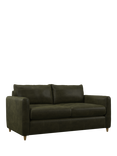 John Lewis Bailey II Medium 2 Seater Leather Sofa Bed, Light Leg