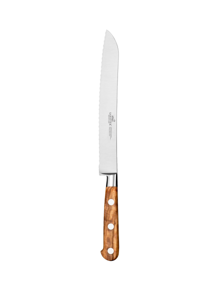 SABATIER Ideal Provencao Olive Wood Handle Bread Knife, 20cm, Olive Wood