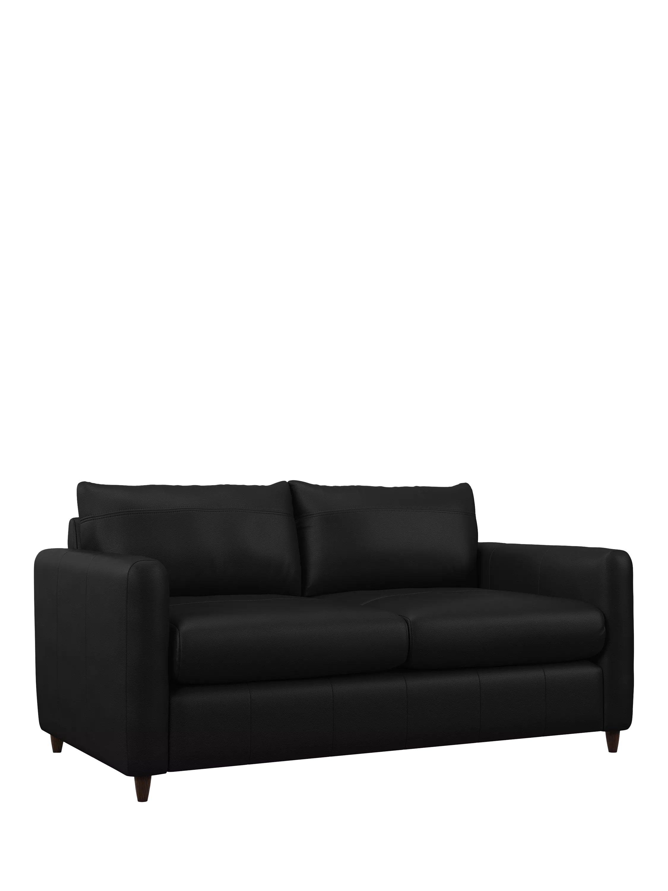 John Lewis Bailey II Medium 2 Seater Leather Sofa Bed, Dark Leg