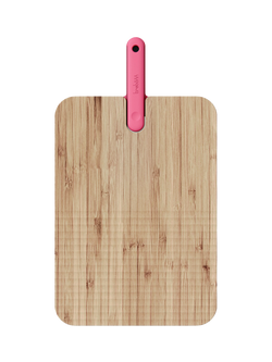 Trebonn Artù Bamboo Breadboard & Bread Knife, 20cm, Pink, Pink