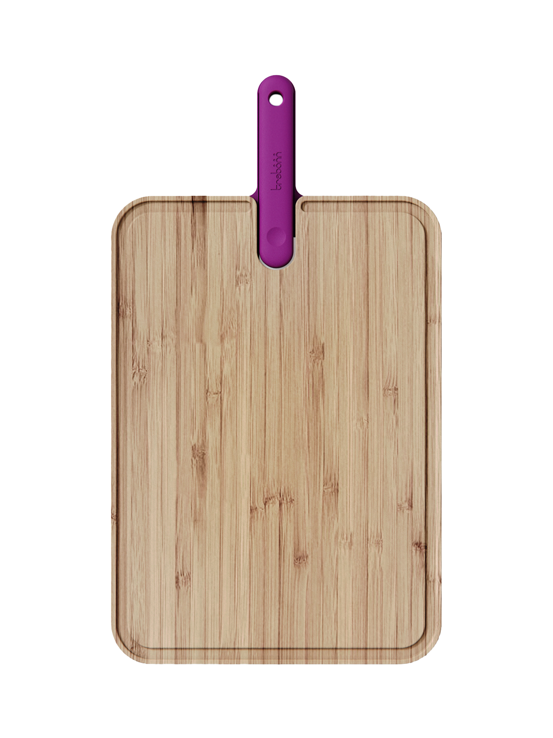 Trebonn Artù Bamboo Chopping Board & Chef's Knife, 18cm, Purple