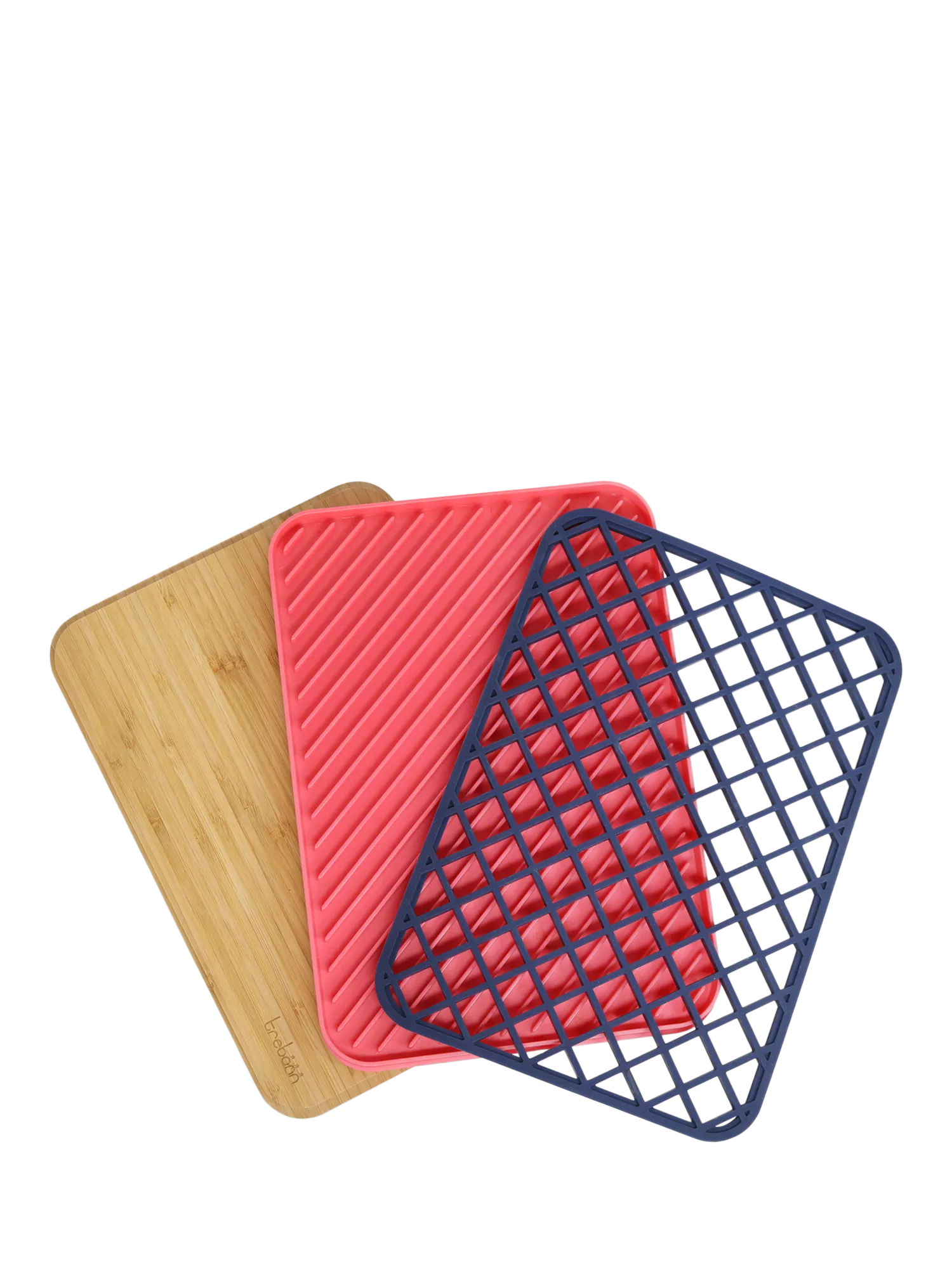 Trebonn Trilogy 3-in-1 Bamboo Cutting Board, Draining Rack & Pot Holder Grill