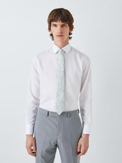 John Lewis Silk Floral Tie - view 2, Mint Green