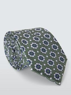 John Lewis Silk Foulard Tie, Green