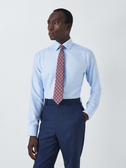 John Lewis Silk Foulard Tie - view 2, Raspberry
