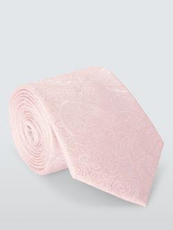 John Lewis Silk Paisley Tie, Pink