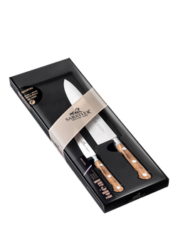SABATIER Ideal Provencao Olive Wood Handle 20cm Chef's Knife & 10cm Paring Knife, Olive Wood