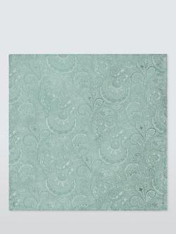 John Lewis Silk Paisley Pocket Square, Green