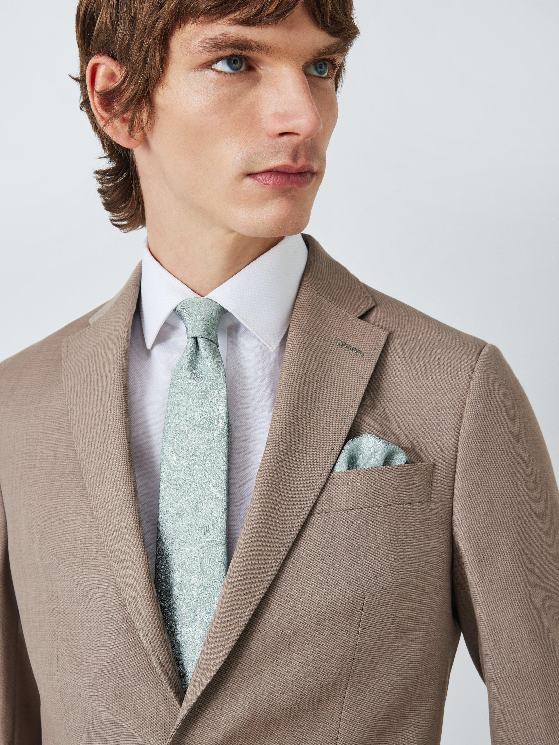 Product image 2 of 4, which shows John Lewis Silk Paisley Pocket Square, Green