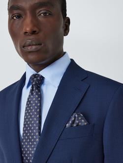 John Lewis Silk Diamond Pocket Square, Airforce - view 2, Airforce