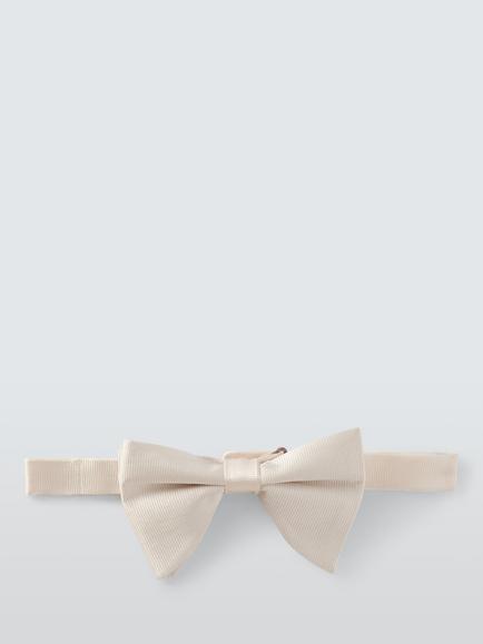 John Lewis Textured Silk Ready Tied Bow Tie, Champagne, Champagne
