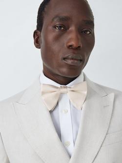John Lewis Textured Silk Ready Tied Bow Tie, Champagne - view 2, Champagne